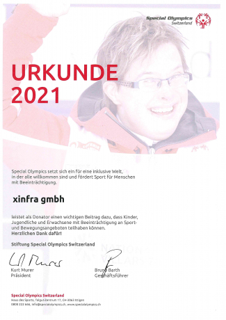Urkunde Special Olympics